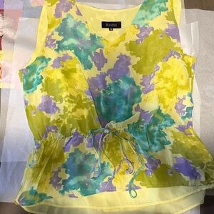 Rimini Women's Vibrant Floral Top - Yellow, Teal, Lavender